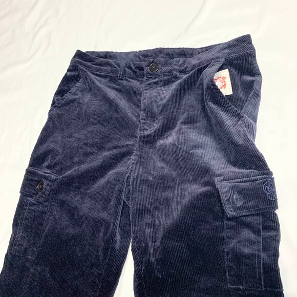 Freedom × UZIS Blue Corduroy Pants M 170/76A Streetwear Workwear Retro Rare - Picture 3 of 11